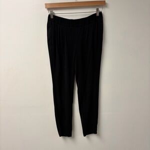 Brunello‎ Cucinelli 100% Silk Tapered Black Trousers Size 6